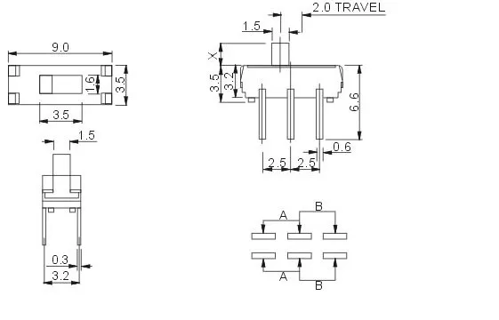 5Pcs 8.3x2.7x9.8mm mini Push Press Button SMD Tactile Tact Switch Taster Druckschalter for Vedio Camera replacement reposition