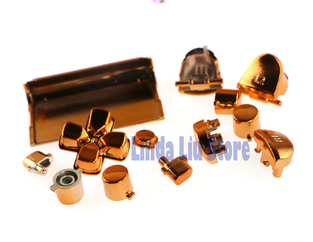 ChengChengDianWan 2 مجموعات/وحدة أزرار كروم ملونة مجموعة أزرار كاملة لوحدة تحكم بلاي ستيشن 4 PS4 #4