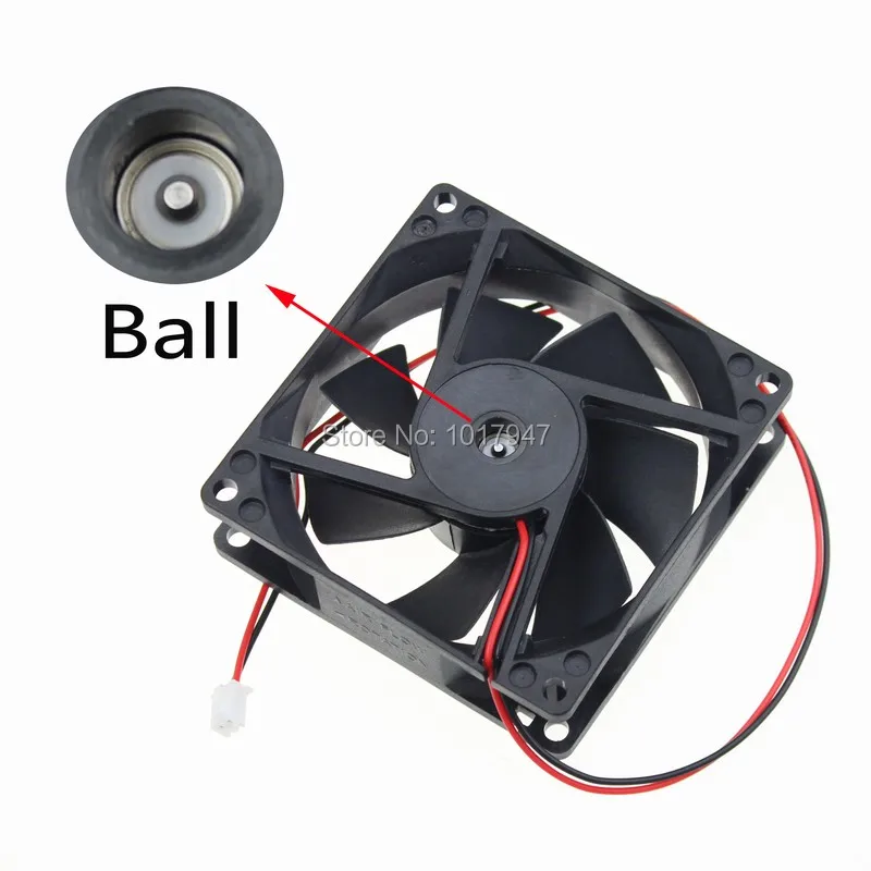 10Pcs lot 2pin 24V Ball 80mm x 25mm 8025B 8cm DC Motor Computer Axial Cooler Fan