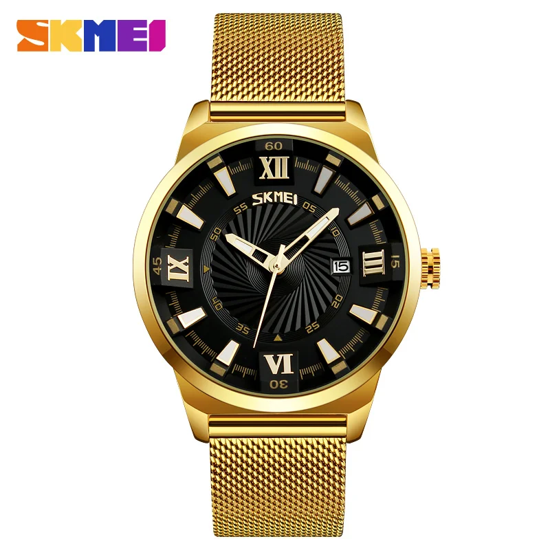

New SKMEI Watches Luxury Top Brand Men Watch Full Steel Fashion Quartz-Watch Casual Male Sports Wristwatch Date Clock Relojes