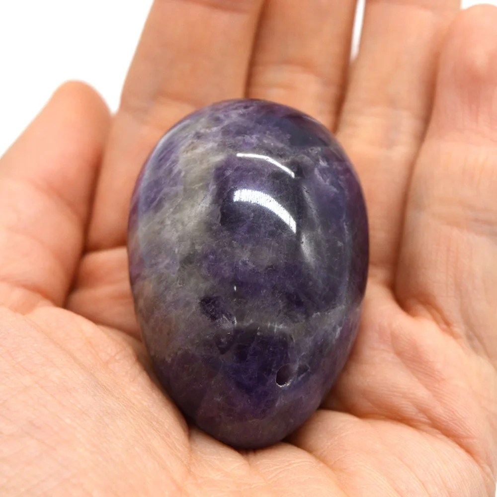 Natural Jade Egg of Large Drilled Amethyst Jade Yoni Eggs of Jade Stone Massage Tool For Vaginal Exercise