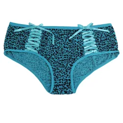 2Pcs/Pack Sexy Briefs Printing Pure Cotton Crotch Women Panty Beautiful And Attractive Underwear Blue/Black Color Soft S-XL