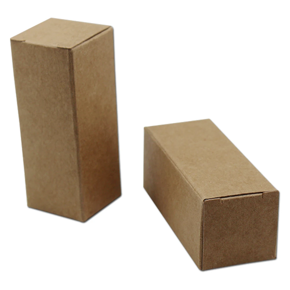 Retro Kraft Paper Box 2.8*2.8*7 cm 200Pcs/ Lot Small Cardboard Boxes For Event Party Gift Lipstick Lip Cream Pins Clasps Packing