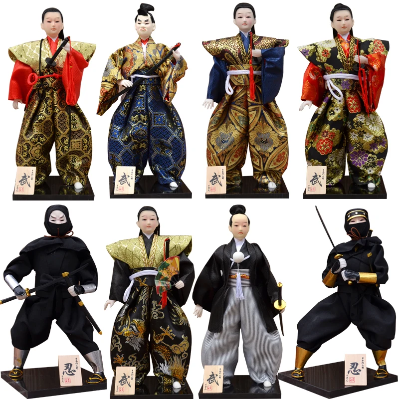 

Japanese Ninja Samurai Dolls Model Family Ornament Room Placement Festive Gift for Boy Japanese Samurai Resin Doll Humanoid Doll