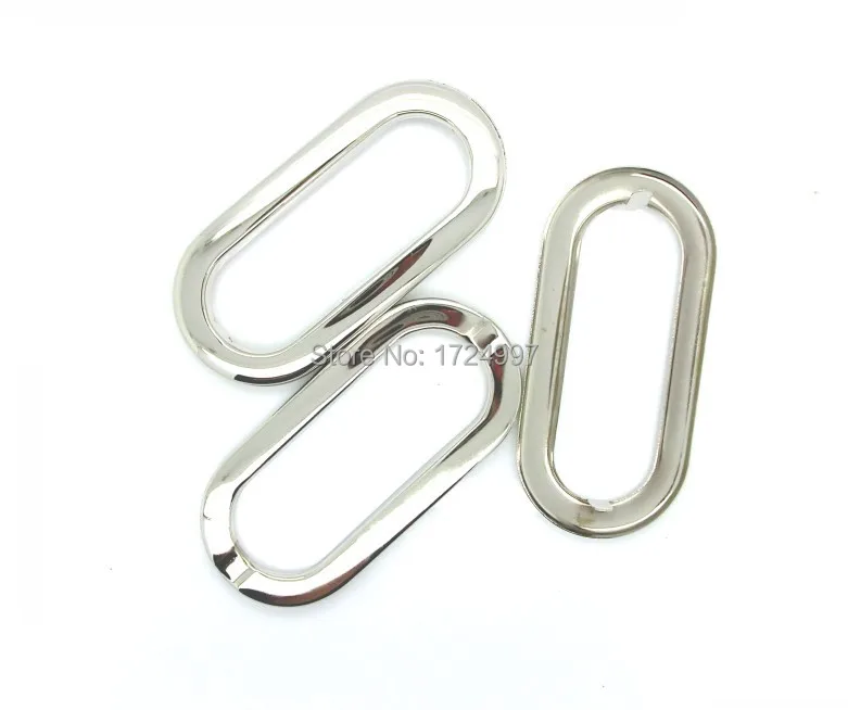 10 Sets Silver Tone Purse/Handbags Insertion Component Metal Oval Lock Handle DIY Handmade Bag Parts 10.9x5.2cm J3306