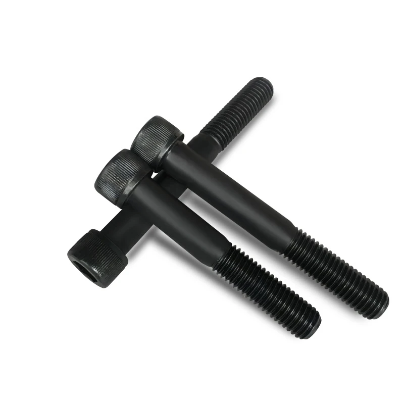 1pcs M5 alloy steel half-tooth hex screw high-strength black carbon steel bolts bolt home decoration screws 105mm-130mm length