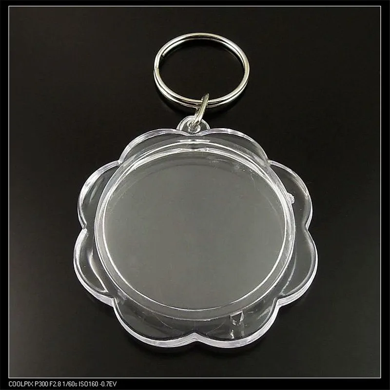 8pc Clear Transparent Round Water Wave Shape Key Chain Latest Design Key Ring Gift Best Selling Key Holder Inner Size 44mm 35666