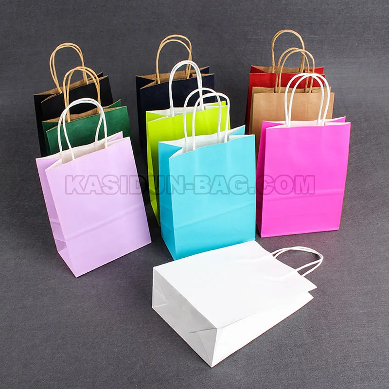 100Pack Wholesale 120gsm Papger Shopping Bags with Handles