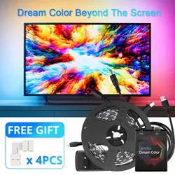 Dream Color-tira de luces Led para retroiluminación de TV, cinta de diodos RGB con USB para sistema Android 5,1 + TV/ordenador Windows, WS2812b