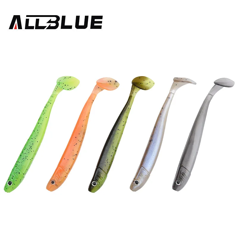 ALLBLUE Mới Sinh Động Con Sâu Mềm Mồi Nhân Tạo Mồi Câu Cá Giả Jig Bơi Shad Minnow Câu Mồi Câu Cá Peche