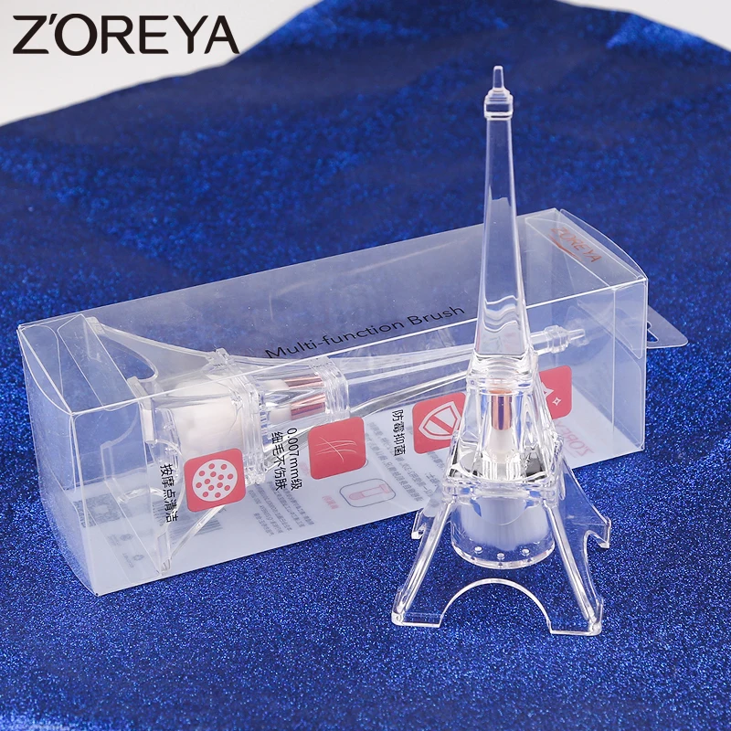 

Zoreya Brand Eiffel Tower Multi-function Portable Travel 2 in 1 Makeup Brush Soft Synthetic Hair Facial Nose Cosmetic Tools