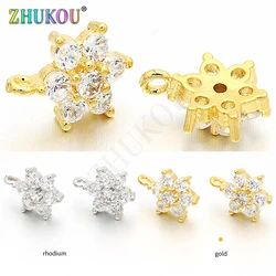 3pcs/lot, Micro Pave Zircon Charms Pendants DIY Women Necklace Pendant Brass 18K Gold Plated Jewelry Accessory Findings VD23