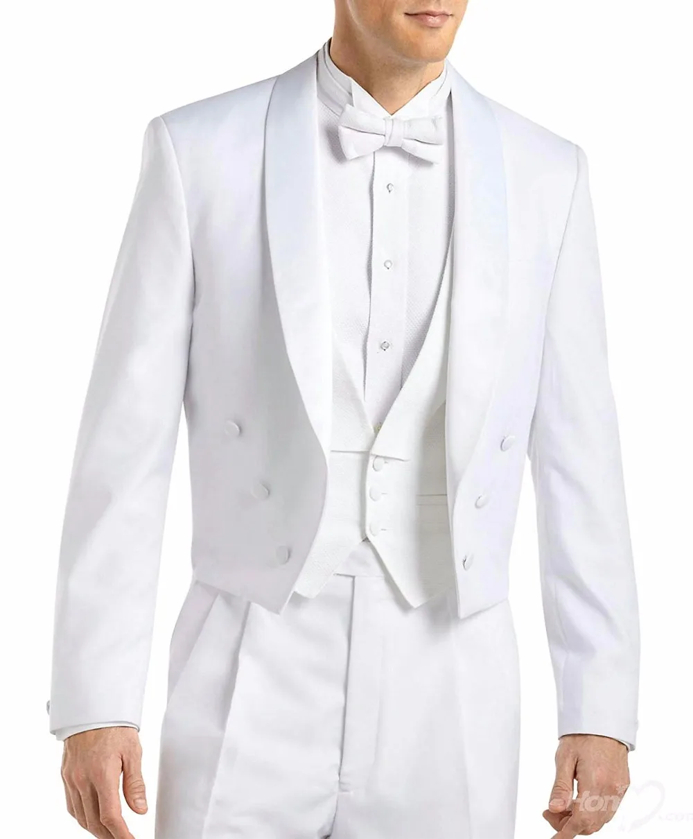 Trajes de boda blancos para hombre, traje de novio, esmoquin de moda Formal, conjunto de traje personalizado, Terno Masculino, 3 piezas