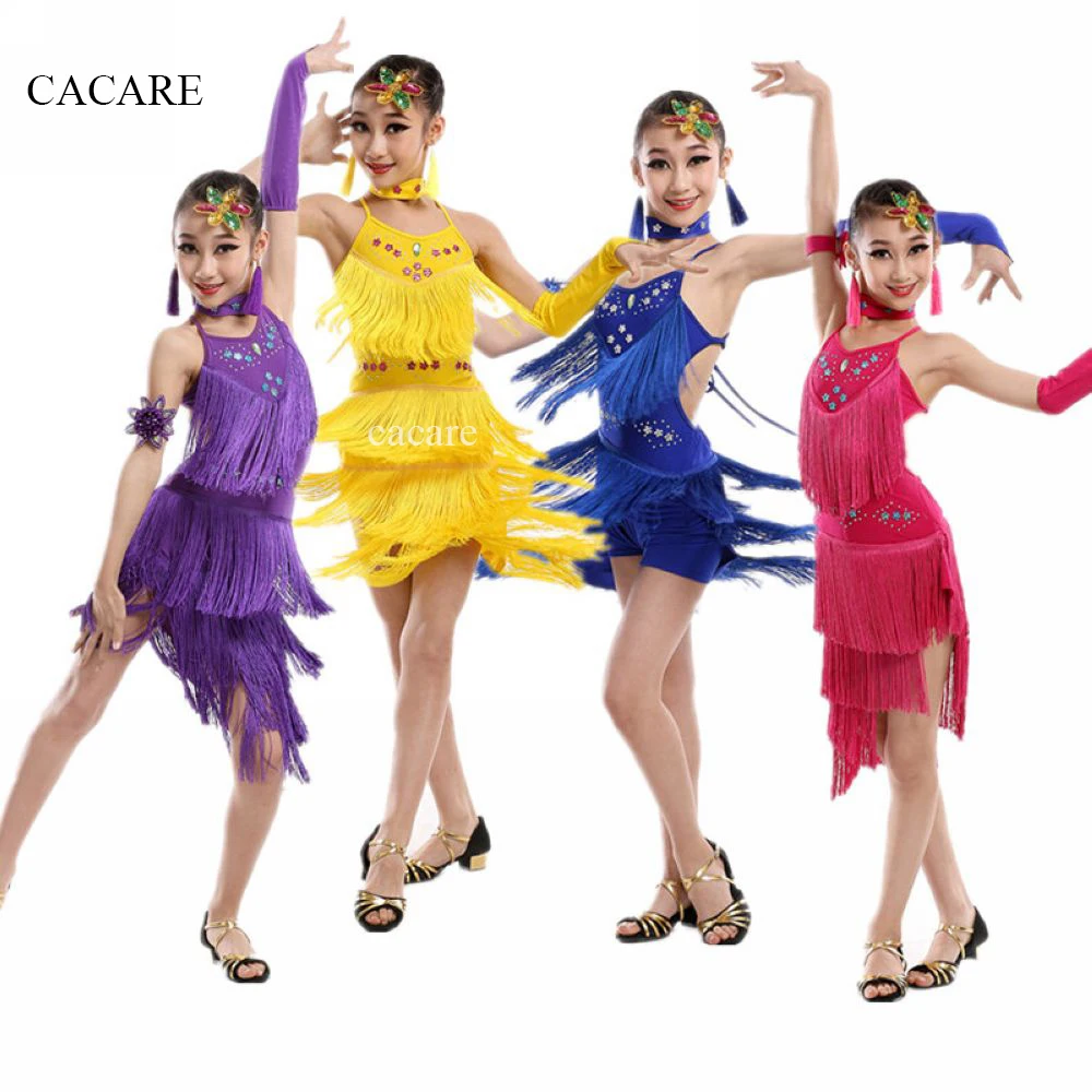 Latin Dance Dress for Girls CHEAPEST Flapper Salsa Dress Girls Dance Dress D0997 with Tassels Seuins Appliques Backless