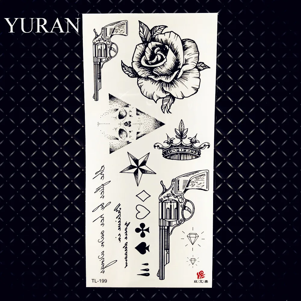 Sexy Blue Flower Rose Peony Temporary Tattoos Large Sticker Fake Waterproof Tattoo For Women Girls Paper Tatoos Body Art Arm