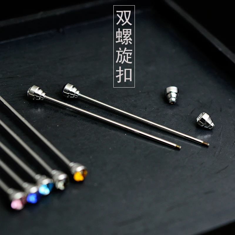 OBN Wholesale 8Pcs Silver Rhinestone Men Shirt Collar Pin Bar Brooch Tie Stick Lapen Pin Shirt with Collar Bars Jewelry