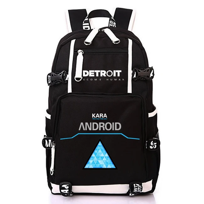 Anime Detroit Become Human Game USB Backpack Bag School Backpacks Laptop Shoulder Bags Cosplay Mochila