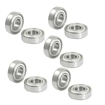 

6203Z 17mm x 40mm x 12mm Metal Shielded Deep Groove Ball Bearing 10 Pcs