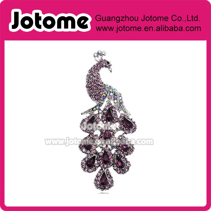 10cm Gorgeous Crystal Rhinestone Peacock Bird Fashion Jewelry Pin Brooch