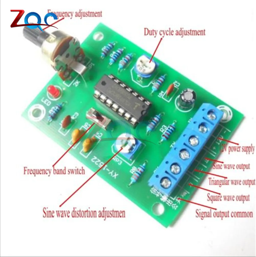 ICL8038 Monolithic Function Signal Generator Module DIY Kit Sine Square Triangle