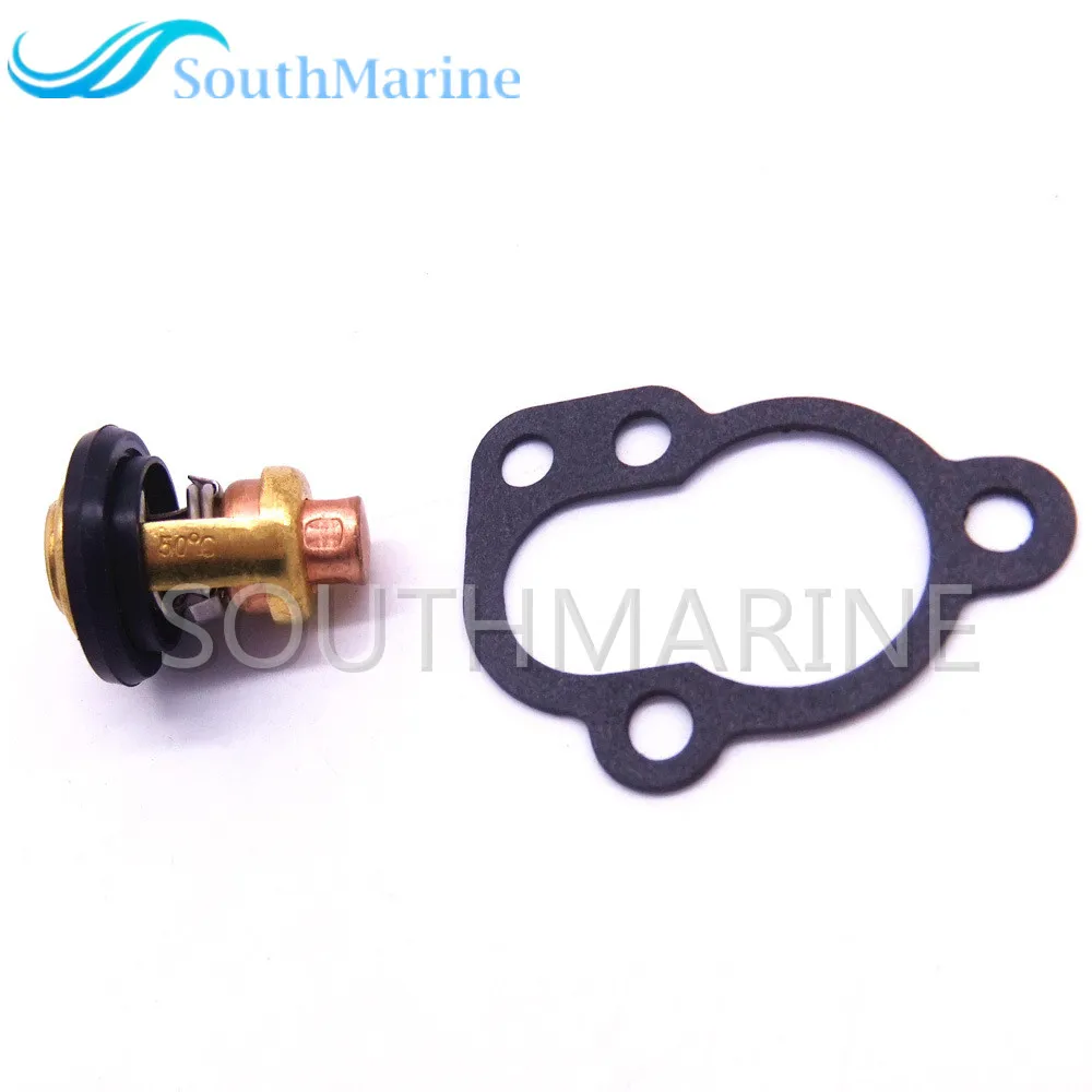 Boat 6E5-12411-00 6E5-12411-01 18-3623 Thermostat and 655-12414-A1 Gasket for Yamaha E25 25B E30H 30G 30H 25hp 30hp 2-Stroke