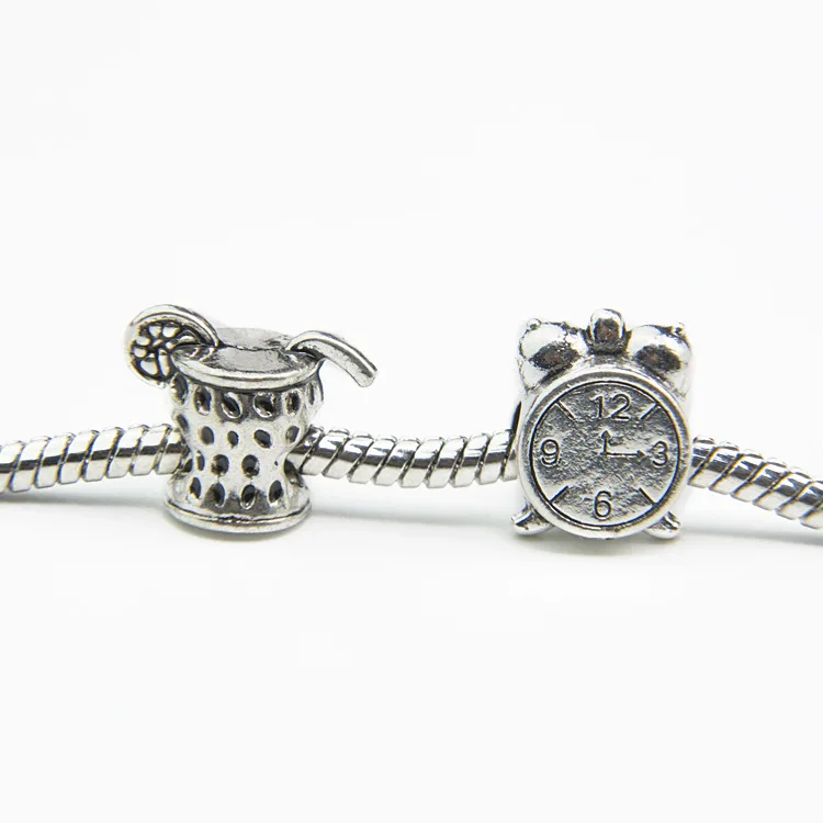 Silver Plated Love Heart Bead DIY  European Beads Fits Charm Bracelets necklaces pendants