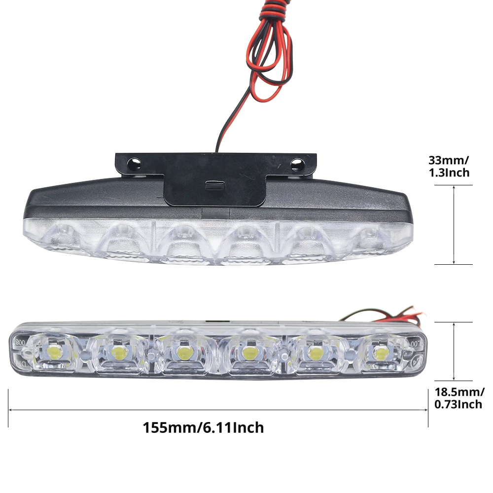 LED DRL Daytime Running Light 12V Day Light 6 LEDs Auto Fog Light Driving Lamps Automobile Light Source Car styling Super Bright