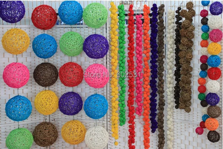 RATTAN BALL 4CM 10PCS/LOT Sepak takraw ball CURTAIN DEC Festival personal decoration Charm Pendant HOME DECORATION Free shipping