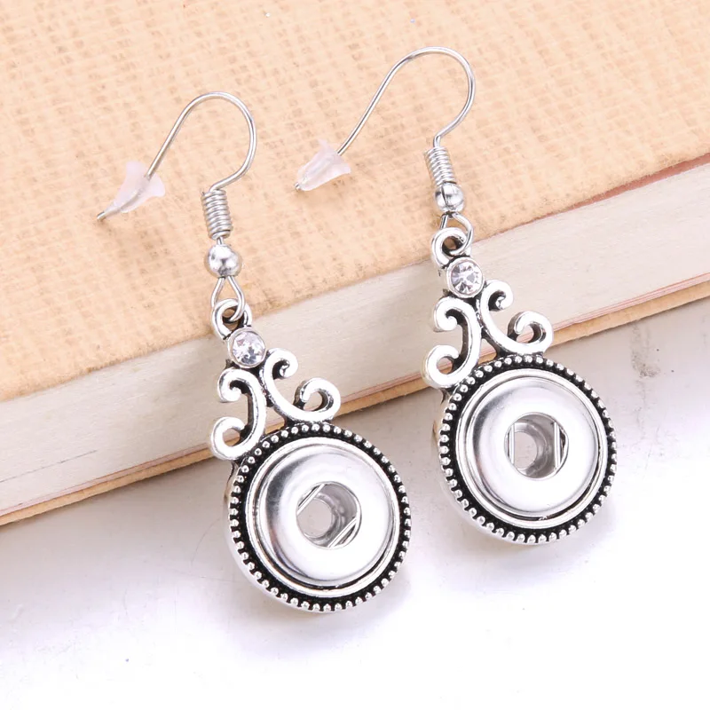 HOT Sale DIY Fashion Earring Snaps Button Metal Earrings For Snap Jewelry Fit 12mm Small Ginger Snaps Buttons Charm 6824