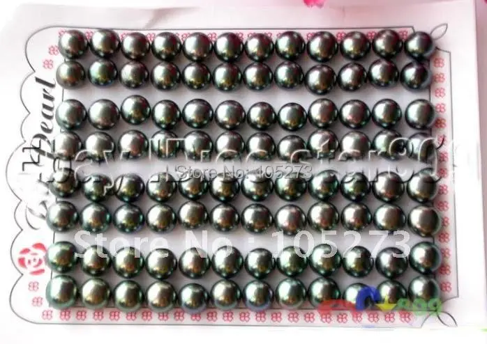 

Wholesale AA 7-8MM Peacock Black Color Round Shaper Genuine Pearl Earring S925 Silvers Earring Fashion Pearl Earring FN1525