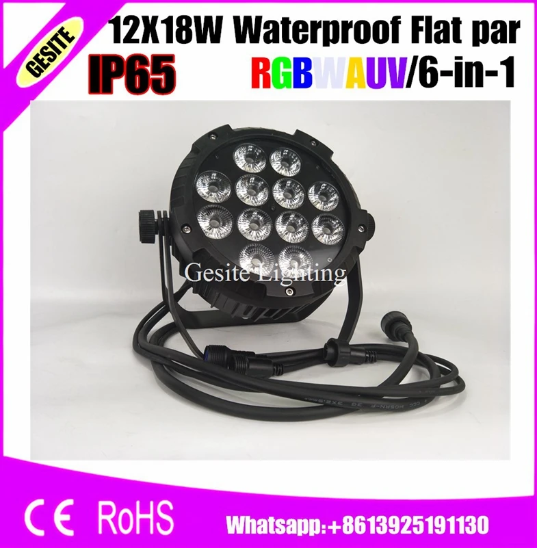 6pcs/lot Silent 12x18W RGBWAP 6IN1 Waterproof Led Par Light Casting