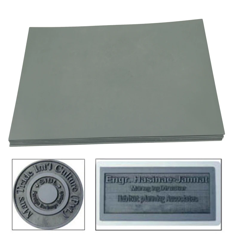 1pc Gray Laser Rubber Sheet Oil Abrasion Resistance Laser Engraving Stamp for Laser Printing Machine A4 297 x 211 x 23mm