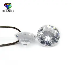 5A Grade 6mm 7mm 4mm Loose Brilliant Cut CZ Stone White Round Cubic Zirconia Stone With One Hole