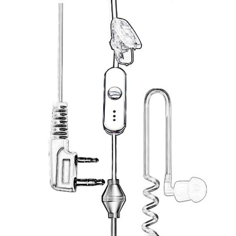 Walkie Talkie Air Akustische Rohr Headset 2 Pin Mit Mic K Kopf Port Two Way Radio Kopfhörer Ohrhörer Zubehör Motorola baofeng