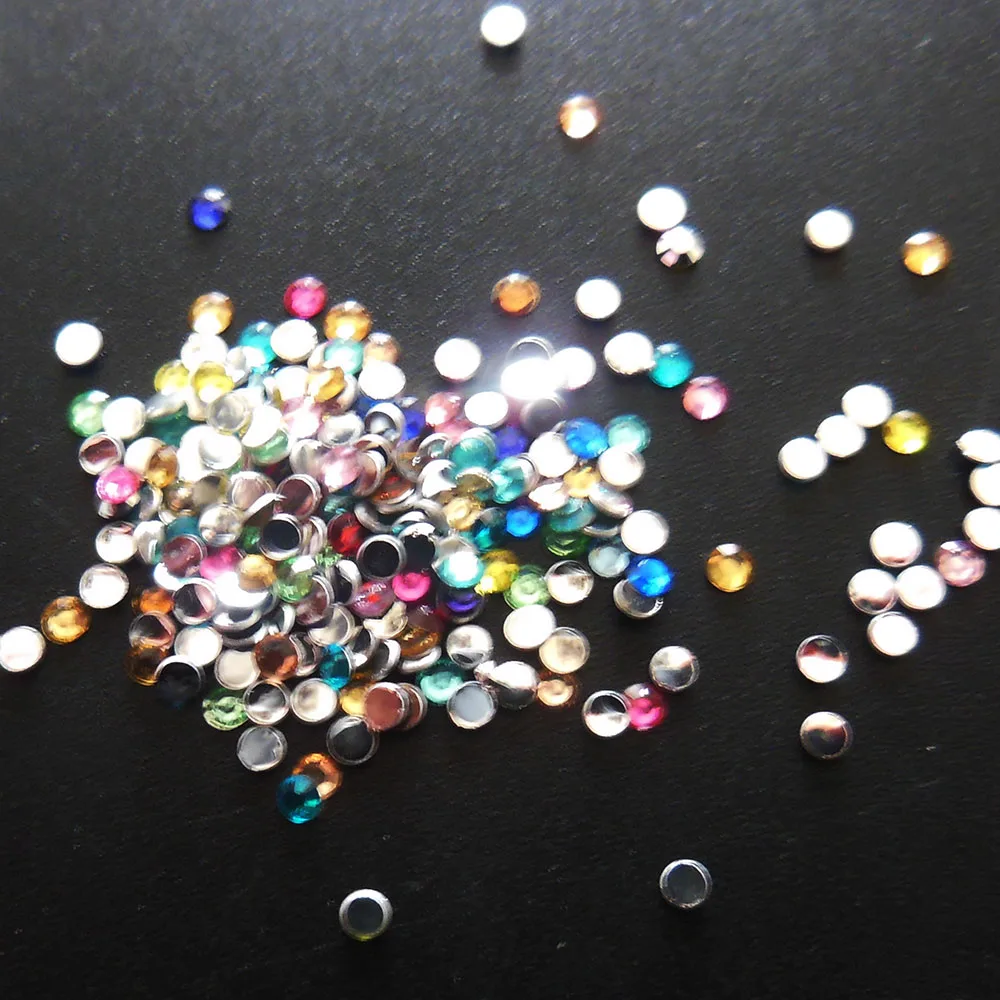 1000 pcs 2mm gemengde kleur rhinestones nail art decoratie chrismas geschenken