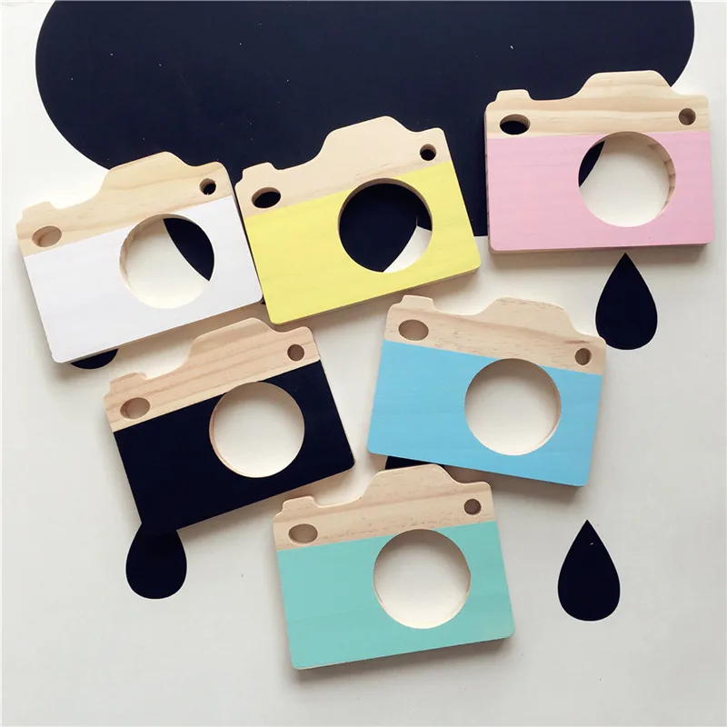 Cute Wooden Camera Toys Decor Children Furnishing Wood Ornament Kids Educational Safe Natural Toy Photography Prop Best Gifts