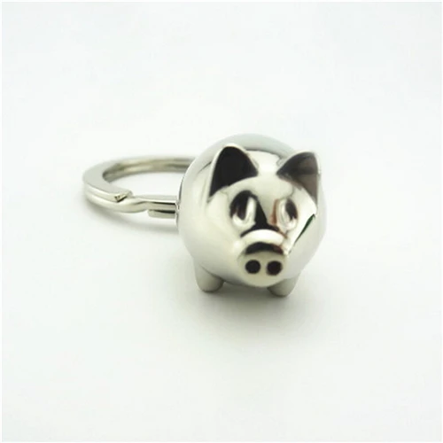 HOT New Exquisite Small Pig Keychain Fashion Bag Charm Accessories Creative Alloy Car Key Holder Animal Pendant Bag Key Chain