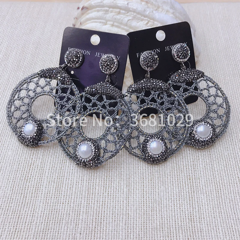 European and American style matching geometric earrings personality earrings pearl earrings female earrings