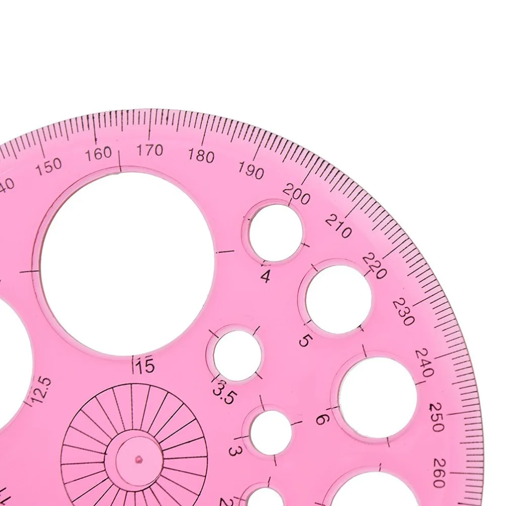 XRHYY-Règle de gabarit circulaire en patchwork, rapporteur de cercle complet résistant à 360, mode, nouveau, aléatoire pour la couleur du produit, 1 PC