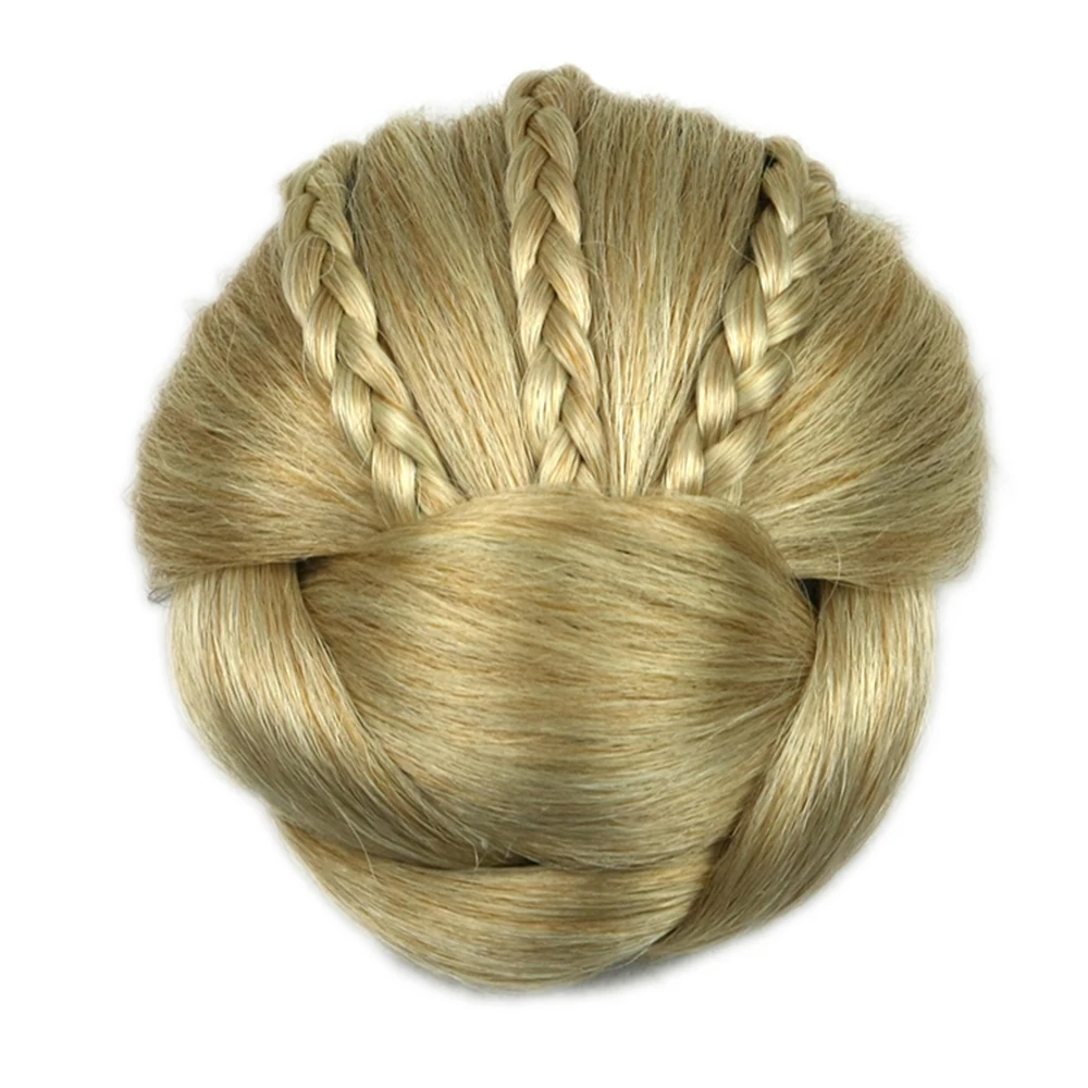 Soowee 6 Colors Synthetic Hairpiece Braided Chignon Hair Clip In Hair Bun Donut Hair Rollers Headwear Hair Accessories for Women