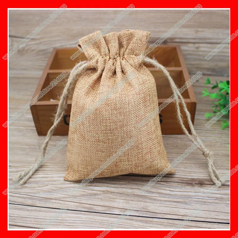 Pack of 100Pcs Smalll Drawstring Jute String Bag wholesale