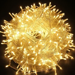 Guirlande lumineuse d'extérieur pour noël, 110V/220V, 10-100M, étanche, lumière LED féerique, décoration, fête de mariage, noël, vacances