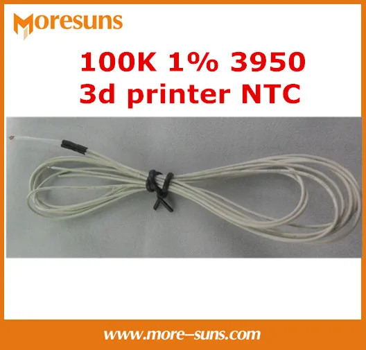 50pcs 100K 1% 3950 3d printer 1M NTC temperature sensor single-ended glass sealed thermistor