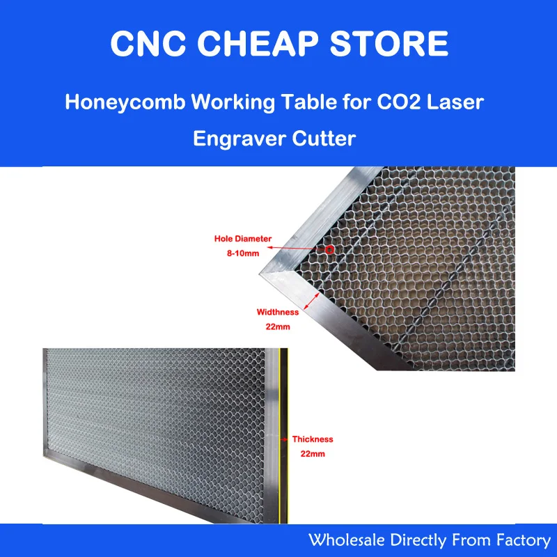 300x500mm Honeycomb ตารางเลเซอร์เครื่องน้ำผึ้งหวี CO2 เลเซอร์ตัดเหล็กตาข่ายสำหรับปั๊มโค้งตัดเครื่อง