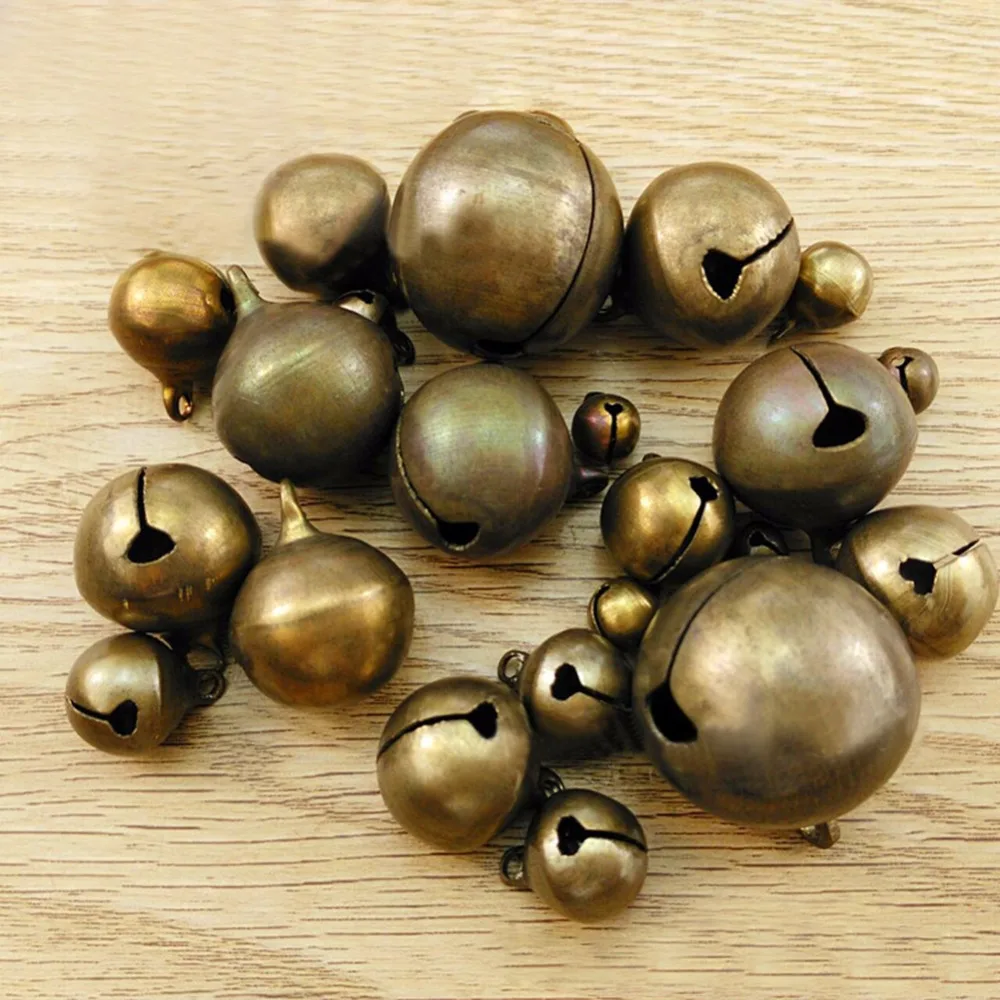 1 Pack/lot Antique Bronze 6mm 8mm 10mm 12mm  14mm Jingle Small Bells Charms Beads Fit Christmas Decoration Crafts Jewelry Making