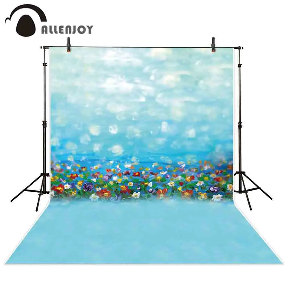 Allenjoy photo background oil painting cosmos flower baby shower backdrop photophone studio decor shoot prop photocall fabric