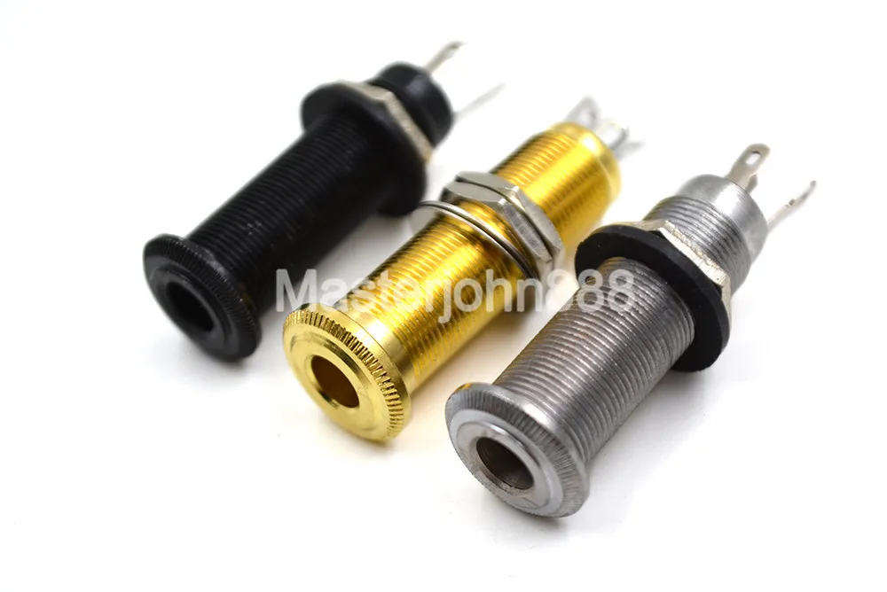 Gold/Silver/Black Acoustic Guitar Threaded Cylinder Output Jack Plug Socket End Pin Plate 1/4