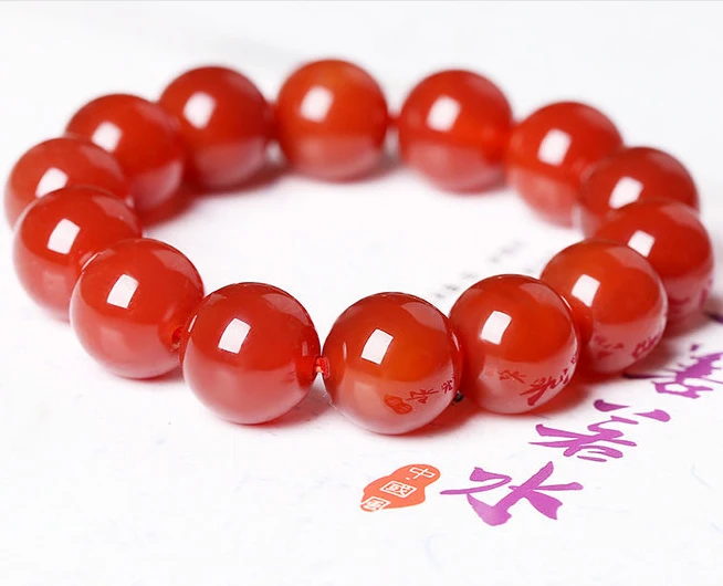 2022 price Bohemia Bracelet, 12MM(16pcs) natural red carnelian Beaded Bracelet, man and women Bracelet jewelry