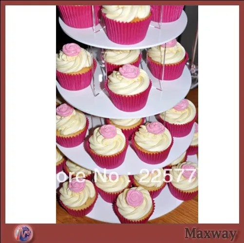 4 tiers hot selling white lucite cupcake display stand