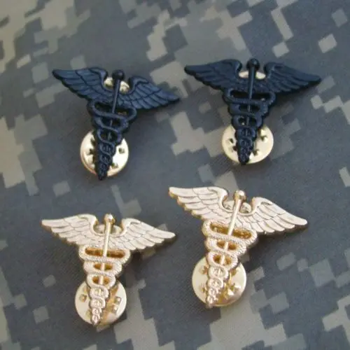 2 PAIR US ARMY MEDICAL SERVICE CORPS OFFICER NURSE CORPS LAPEL COLLAR BADGE PIN